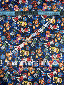 Microfibra Antifluidos Rígido Paw Patrol Lineas fondo azul