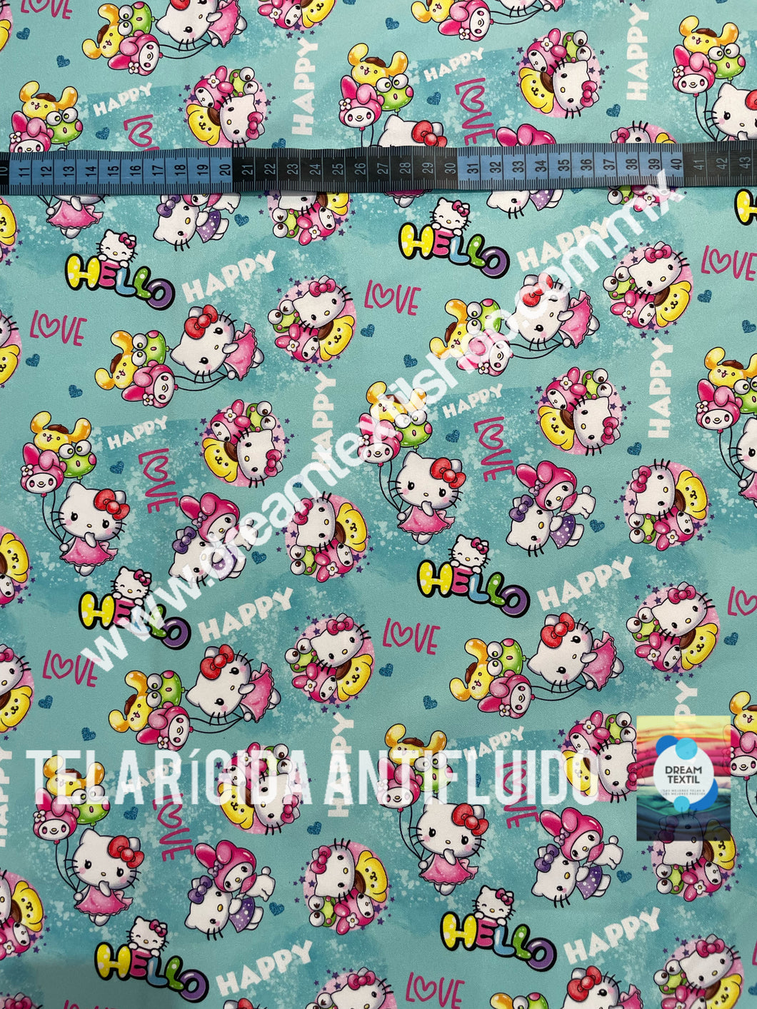 Microfibra Antifluidos Rígido Kitty Happy Aqua