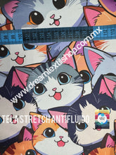 Cargar imagen en el visor de la galería, Microfibra Stretch Antifluidos Gatitos tiernos gris grande
