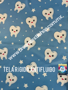 Microfibra Antifluidos Rígido Muelita fondo azul estrellita