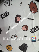 Cargar imagen en el visor de la galería, Microfibra Antifluidos Rígido Starwars Candy fondo blanco
