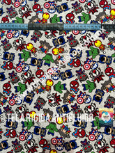Cargar imagen en el visor de la galería, Microfibra Antifluidos Rígido Avengers Tiny fondo gris
