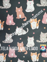 Cargar imagen en el visor de la galería, Microfibra Antifluidos Rígido Gatitos Estrella
