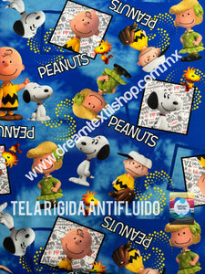 Microfibra Antifluidos Rígido Snoopy Fondo Azul
