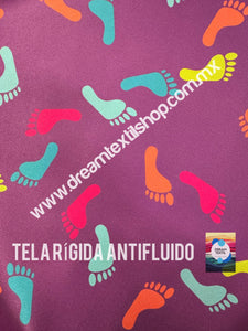 Microfibra Antifluidos Rígido Pies tie dye fondo morado