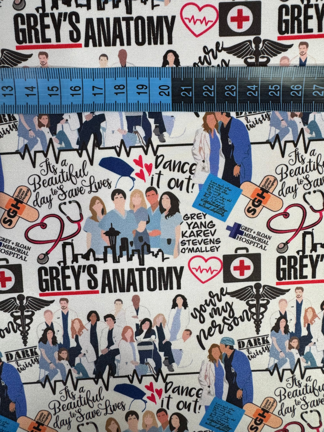 Microfibra Antifluidos Rígido Medicina Grey's Anatomy fondo blanco