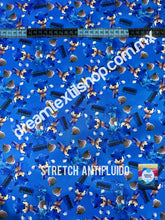 Cargar imagen en el visor de la galería, Microfibra Stretch Antifluidos Sonic fondo azul
