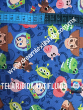 Cargar imagen en el visor de la galería, Microfibra Antifluidos Rígido Toy story fondo azul

