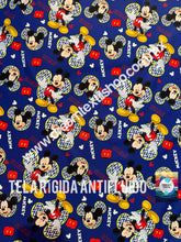 Cargar imagen en el visor de la galería, Microfibra Antifluidos Rígido Mickey Smile Azul marino
