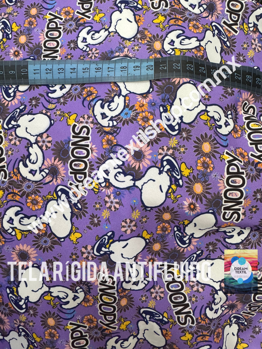 Microfibra Antifluidos Rígido Snoopy fondo lila