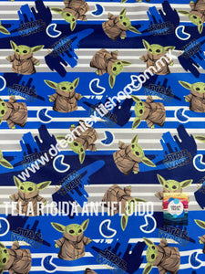 Microfibra Antifluidos Rígido Baby Yoda rayas