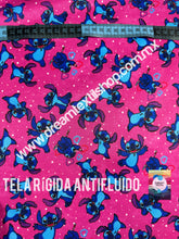 Cargar imagen en el visor de la galería, Microfibra Antifluidos Rígido Stich puntos blancos fondo fiusha
