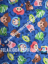 Cargar imagen en el visor de la galería, Microfibra Antifluidos Rígido Toy story fondo azul
