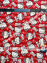 Cargar imagen en el visor de la galería, Microfibra Antifluidos Rígido Kitty fondo rojo
