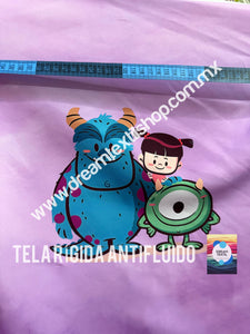 Microfibra Antifluidos Rígido Monster Inc Boo,sully y mike cap (48 x 48cm centrado 20cm)