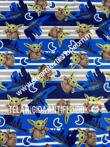 Microfibra Antifluidos Rígido Starwars Baby Yoda rayas