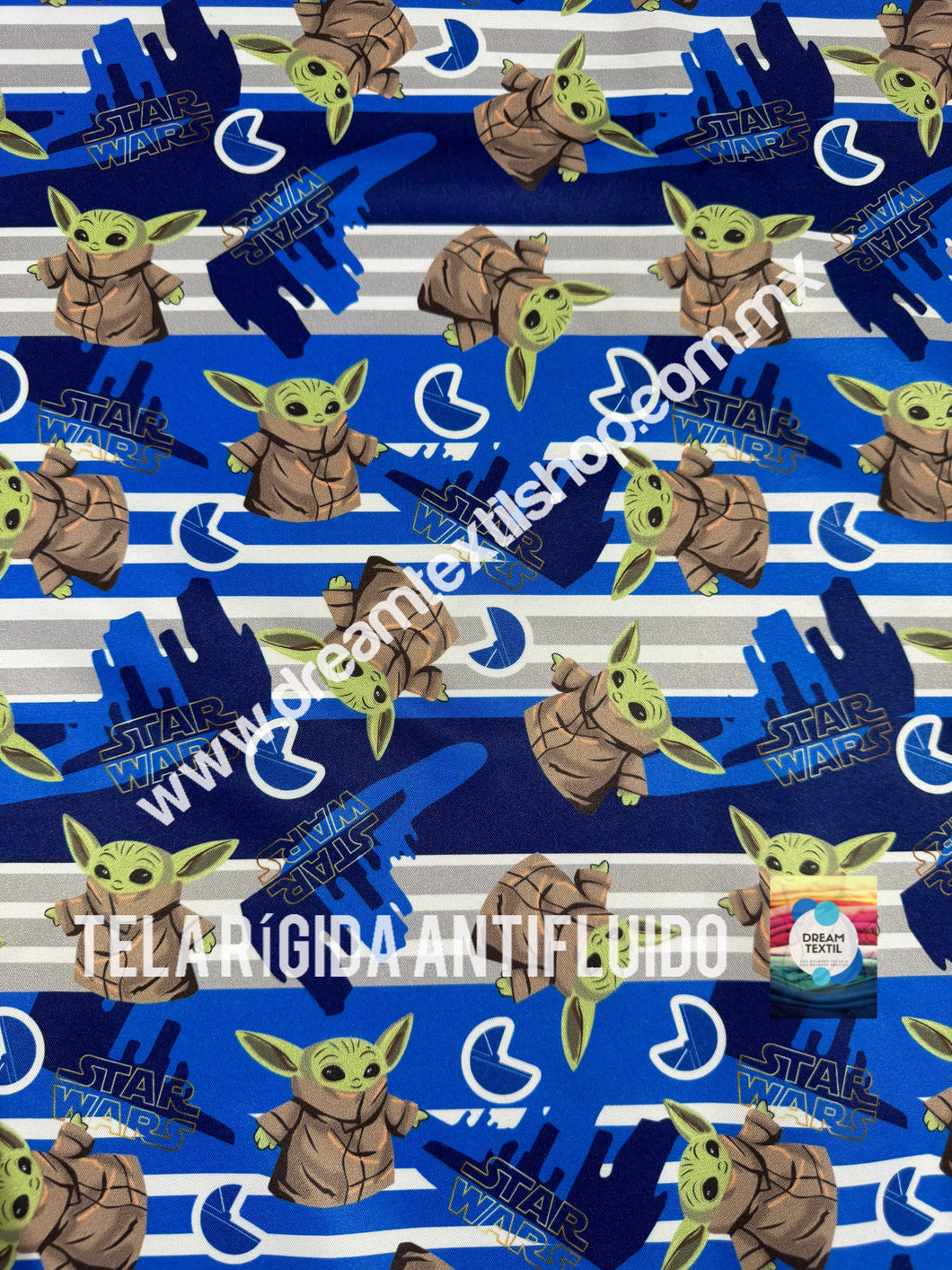 Microfibra Antifluidos Rígido Starwars Baby Yoda rayas