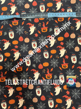 Cargar imagen en el visor de la galería, Microfibra Stretch Antifluidos Halloween Calabazas Fantasmita
