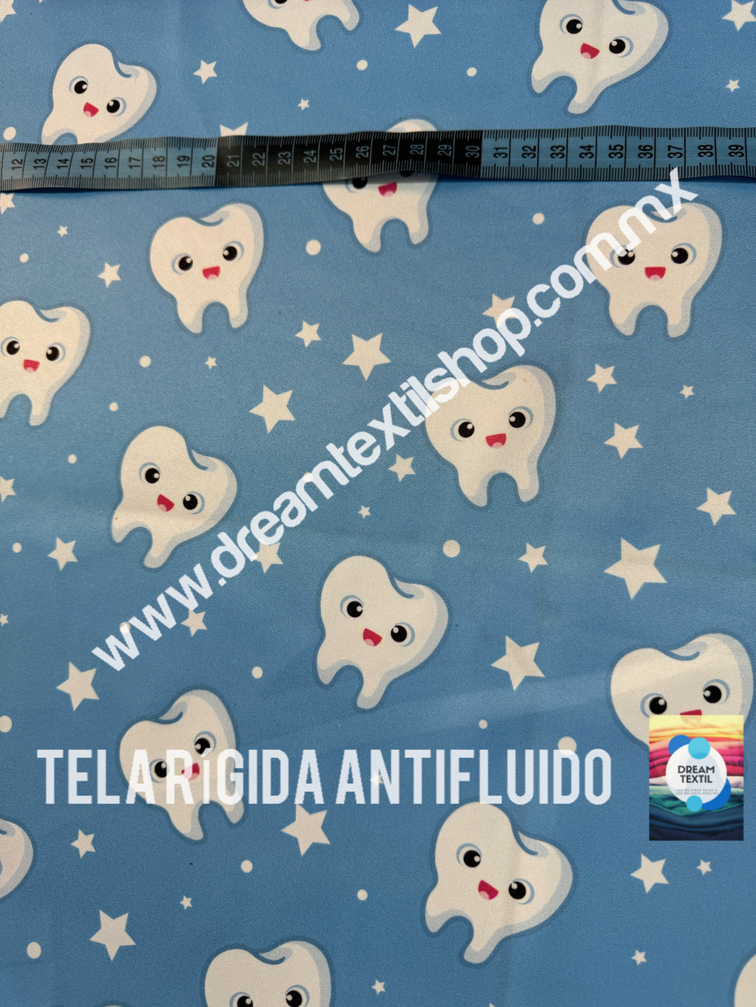 Microfibra Antifluidos Rígido Muelita fondo azul estrellita