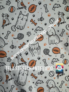 Microfibra Stretch Antifluidos Perritos y gatitos fondo blanco
