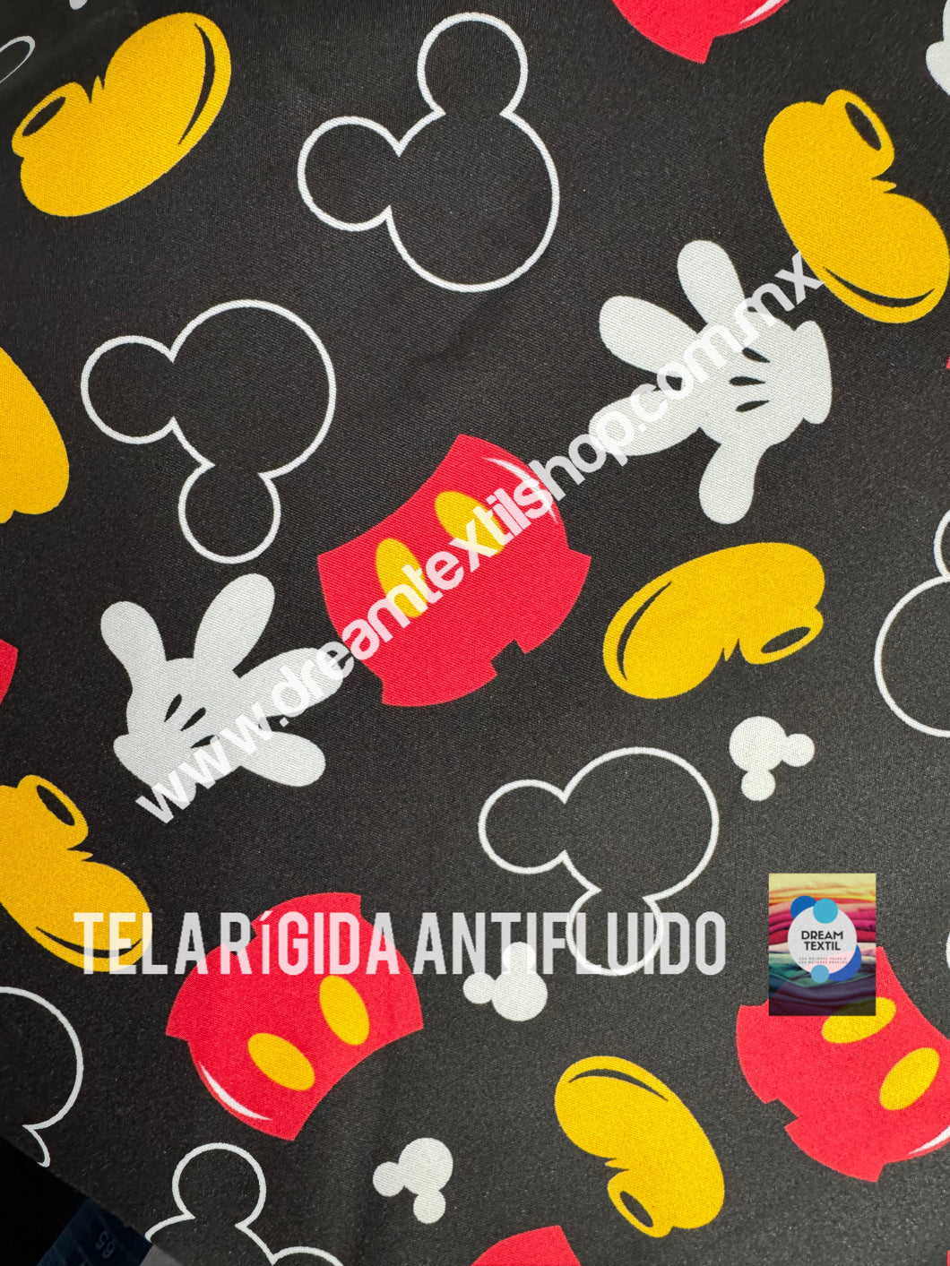 Microfibra Antifluidos Rígido Mickey guante fondo negro