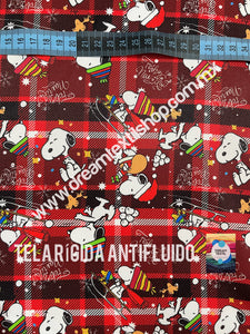 Microfibra Antifluidos Rígido Snoopy Navidad franela