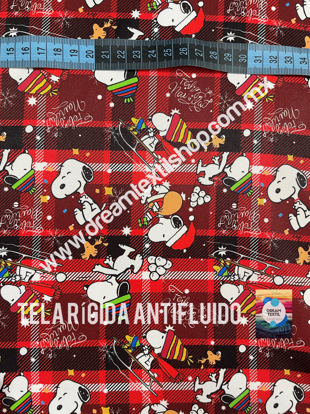 Microfibra Antifluidos Rígido Snoopy Navidad franela