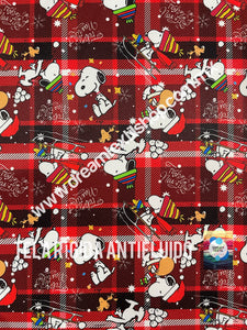 Microfibra Antifluidos Rígido Snoopy Navidad franela