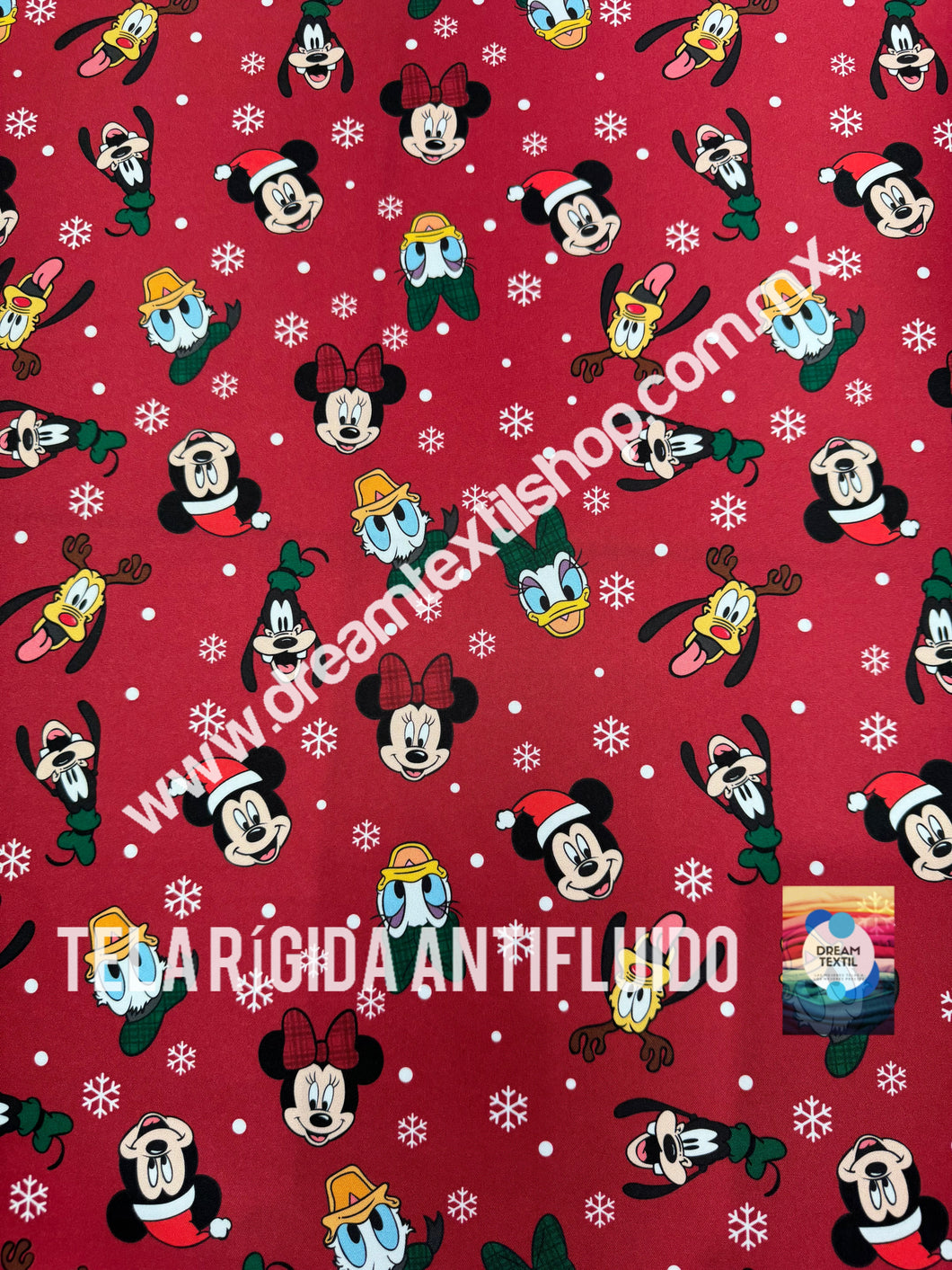 Microfibra Antifluidos Rígido Mickey, pluto, donald navideño