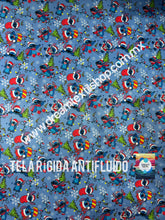 Cargar imagen en el visor de la galería, Microfibra Antifluidos Rígido Stich Navideño azul arbol
