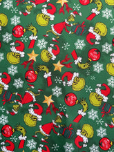 Cargar imagen en el visor de la galería, Microfibra Stretch Antifluidos Grinch hoho fondo verde
