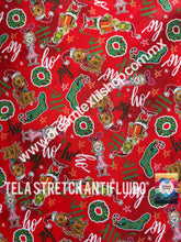 Cargar imagen en el visor de la galería, Microfibra Stretch Antifluidos Grinch nice fondo rojo
