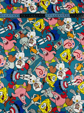 Cargar imagen en el visor de la galería, Microfibra Stretch Antifluidos bob esponja fondo aqua
