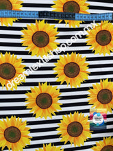 Cargar imagen en el visor de la galería, Lycra de Polyester Girasoles rayas
