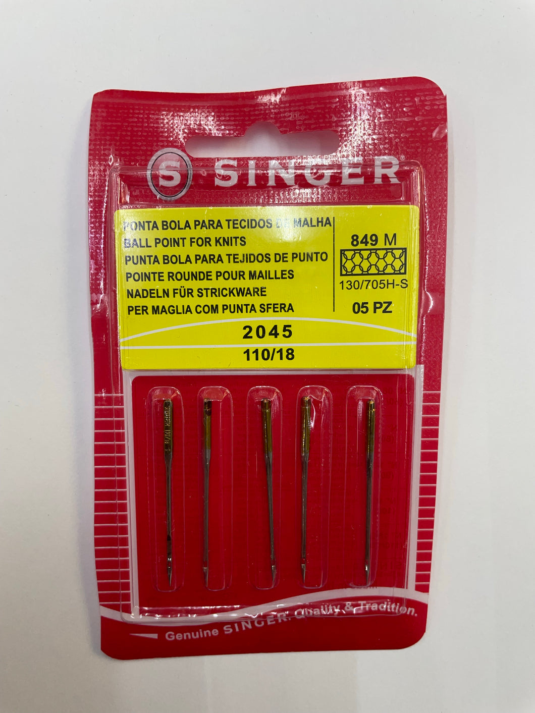 Singer SINGER 04720 Agujas universales para máquina de coser elásticas,  tamaño 80/11, 5 unidades (el color puede variar)