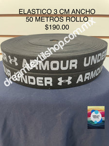 ElÌÁstico Negro UNDER ARMOUR 3cm de ancho 50 metros el rollo